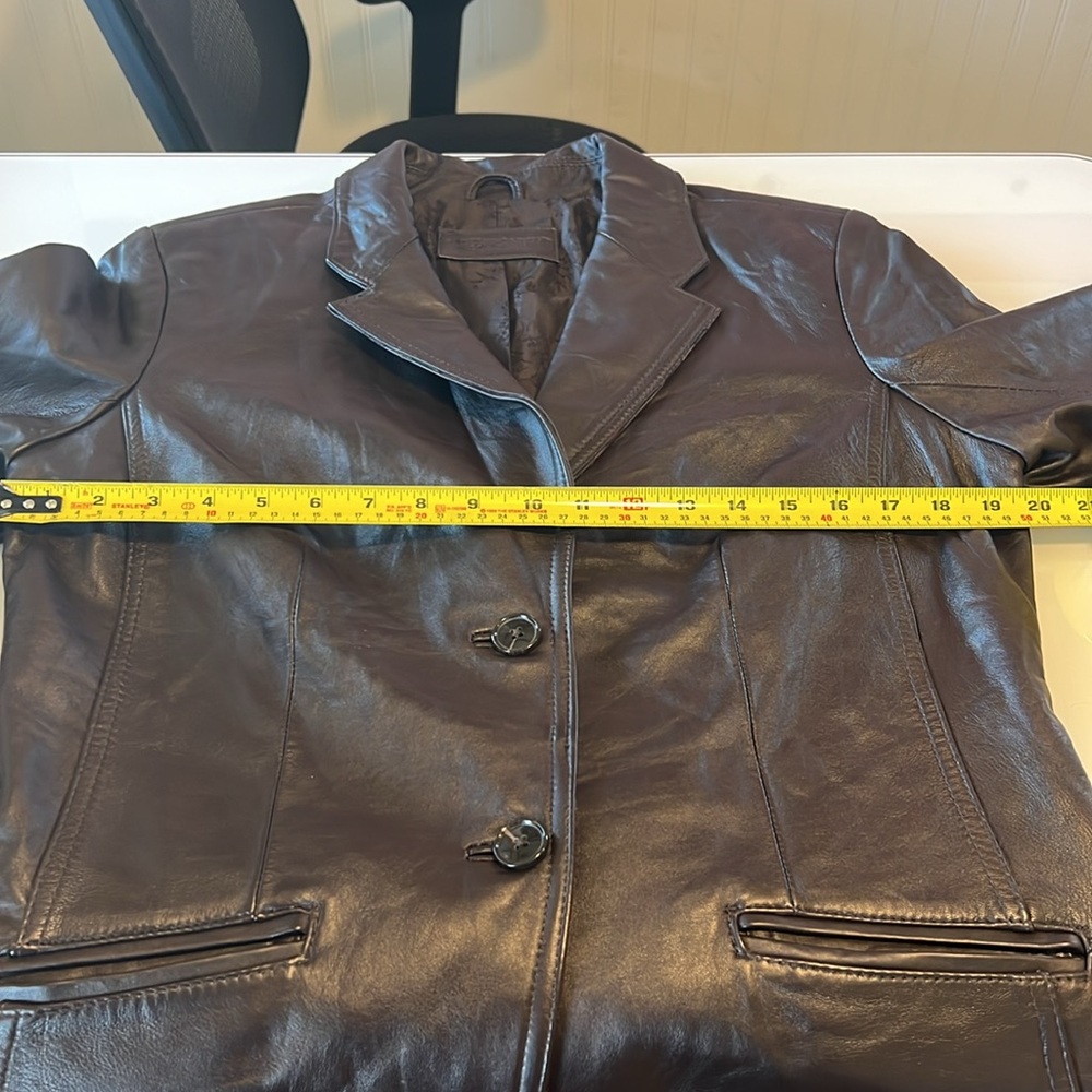 Jaclyn Smith Dark Leather Jacket buttery soft‎ women medium vintage - Picture 9 of 12